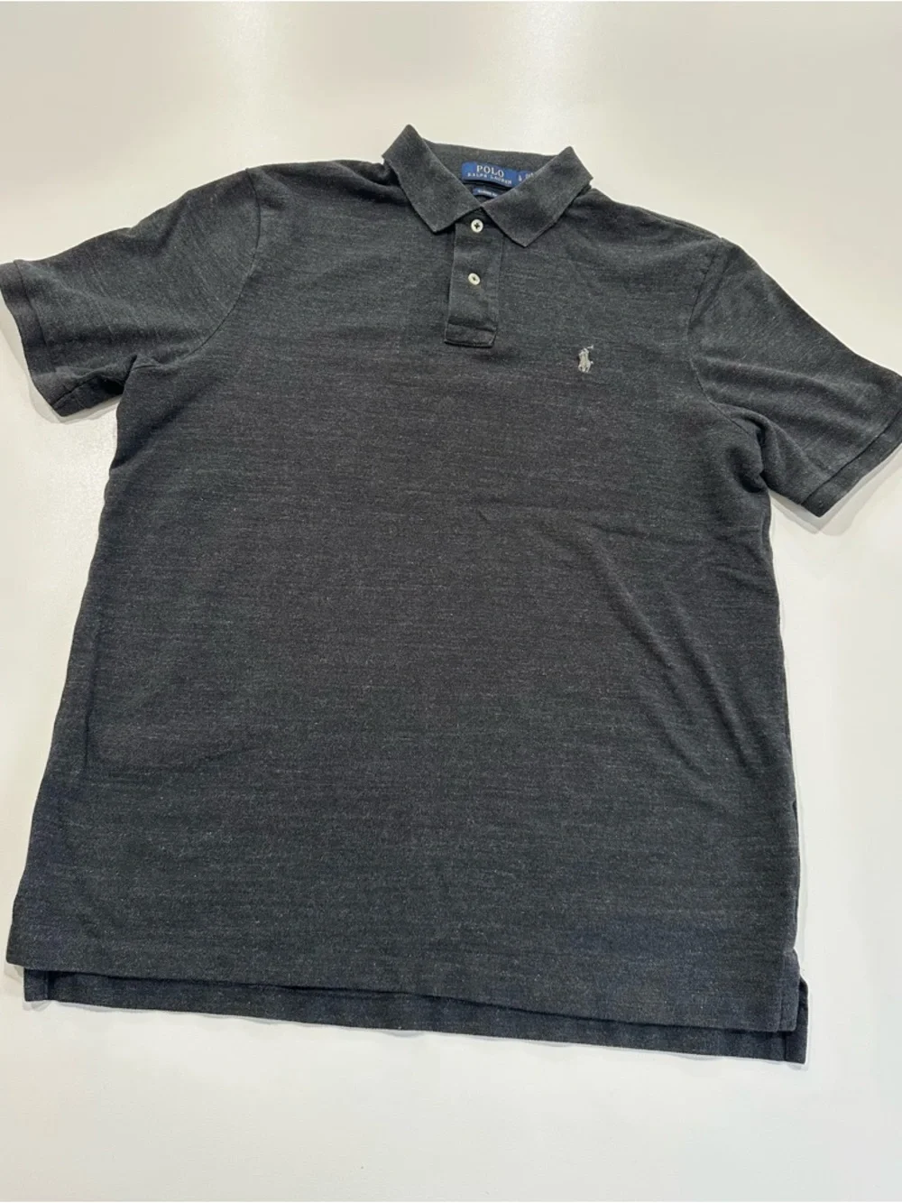 POLO Ralph Lauren Classic Fit 100% Cotton Dark Gray Mens Polo Large Soft Preppy